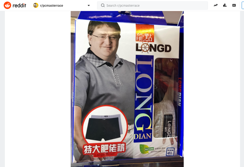 Illustration for article titled Gabe Newell's Likeness Is Still Selling Underwear In China